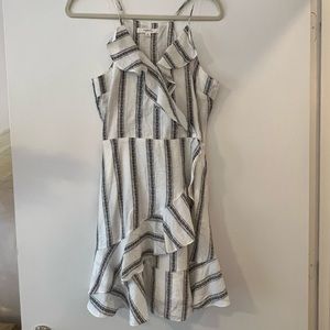 White & Black Striped Mini Dress